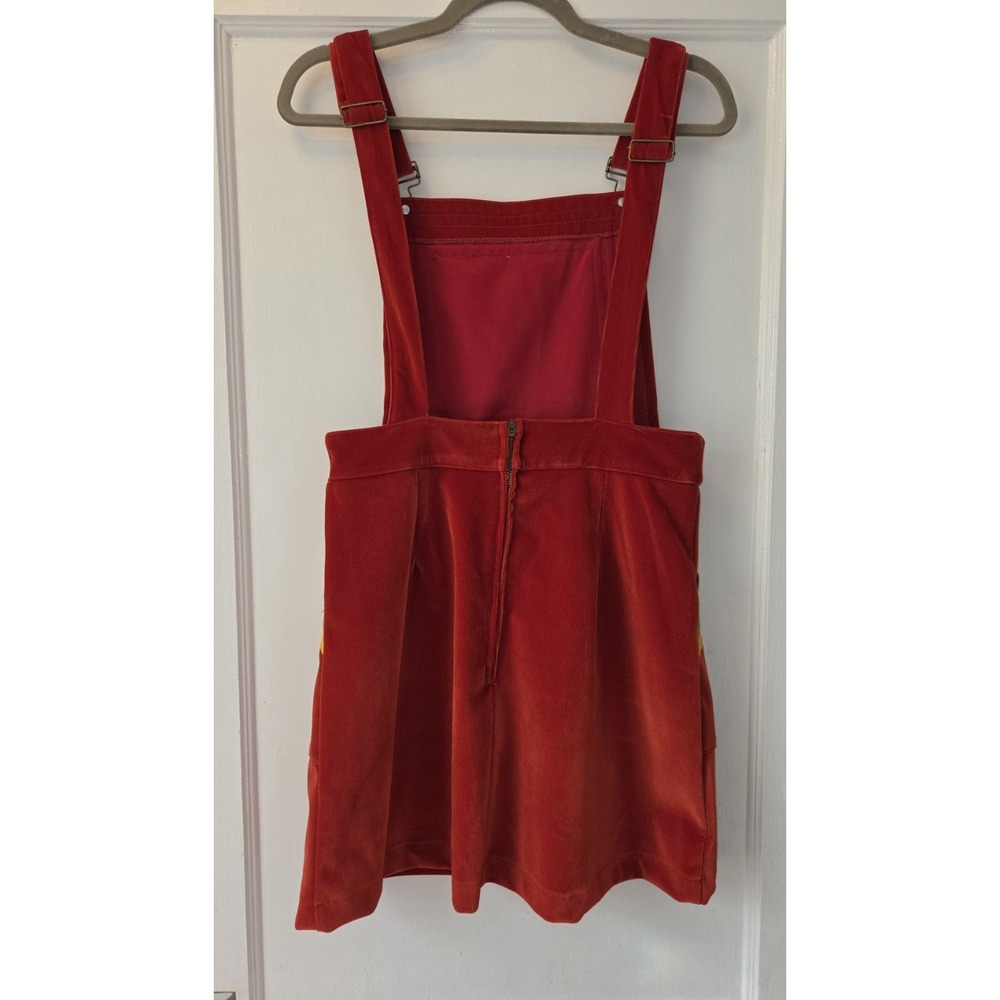 Vintage Inspired Smak Parlour Burnt Orange Corduroy Overall Dress. M - Picture 5 of 6